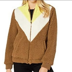 UGG Annalise teddy bear yellow brown jacket Medium